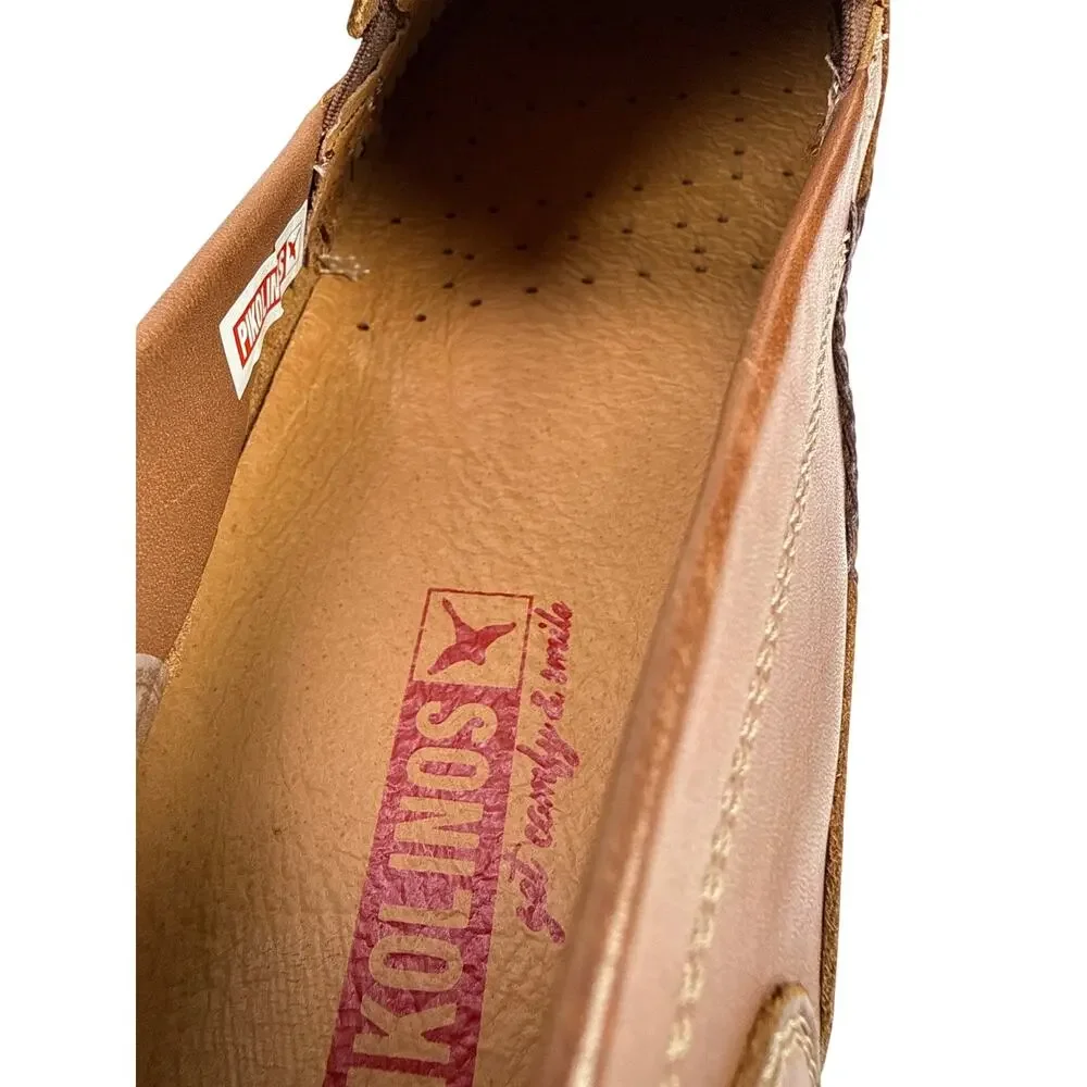 Pikolinos Azores Loafer Moccasin Mens‎ 12 EU 46 Cuero Brown Leather Slip On